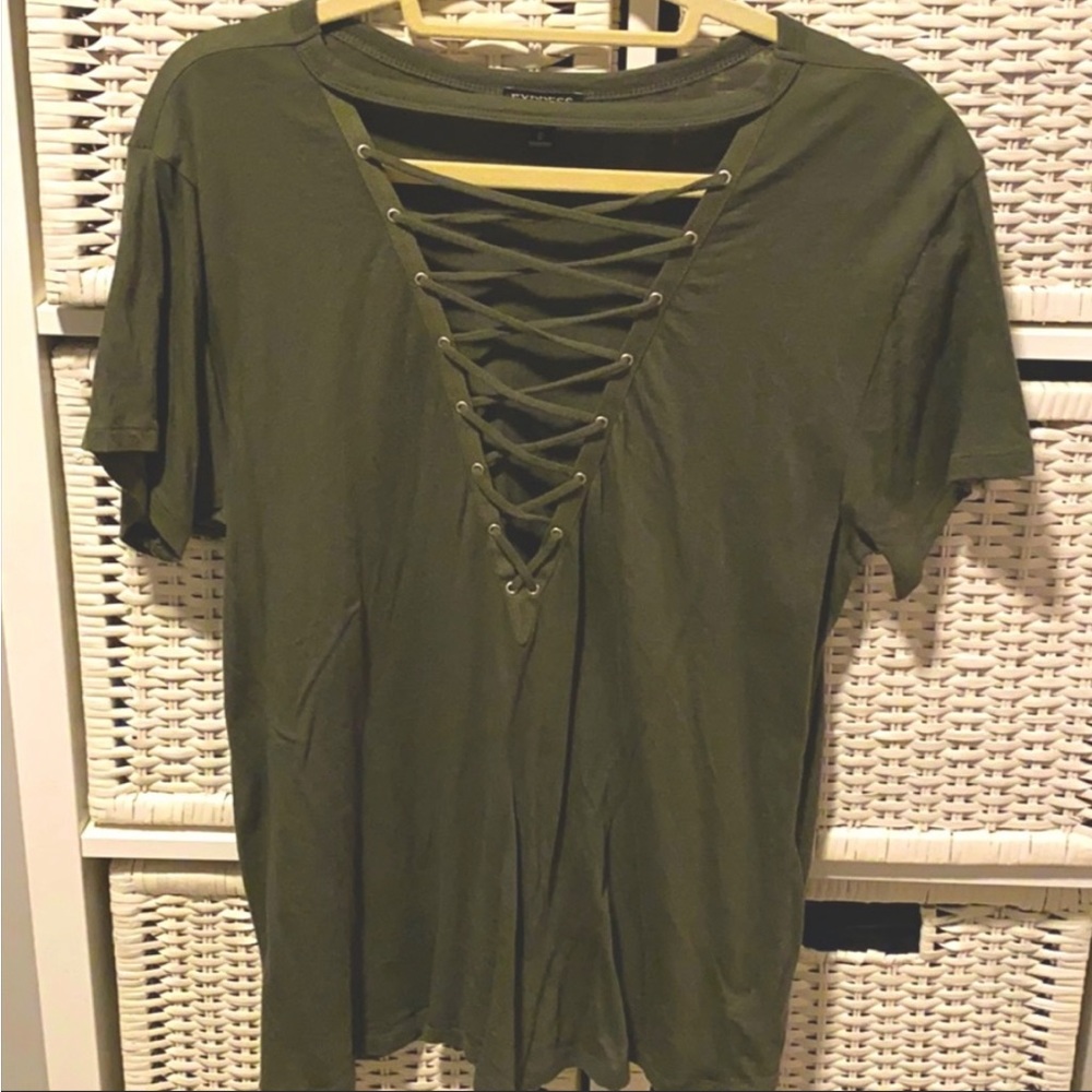 Express Lace Up Front Top